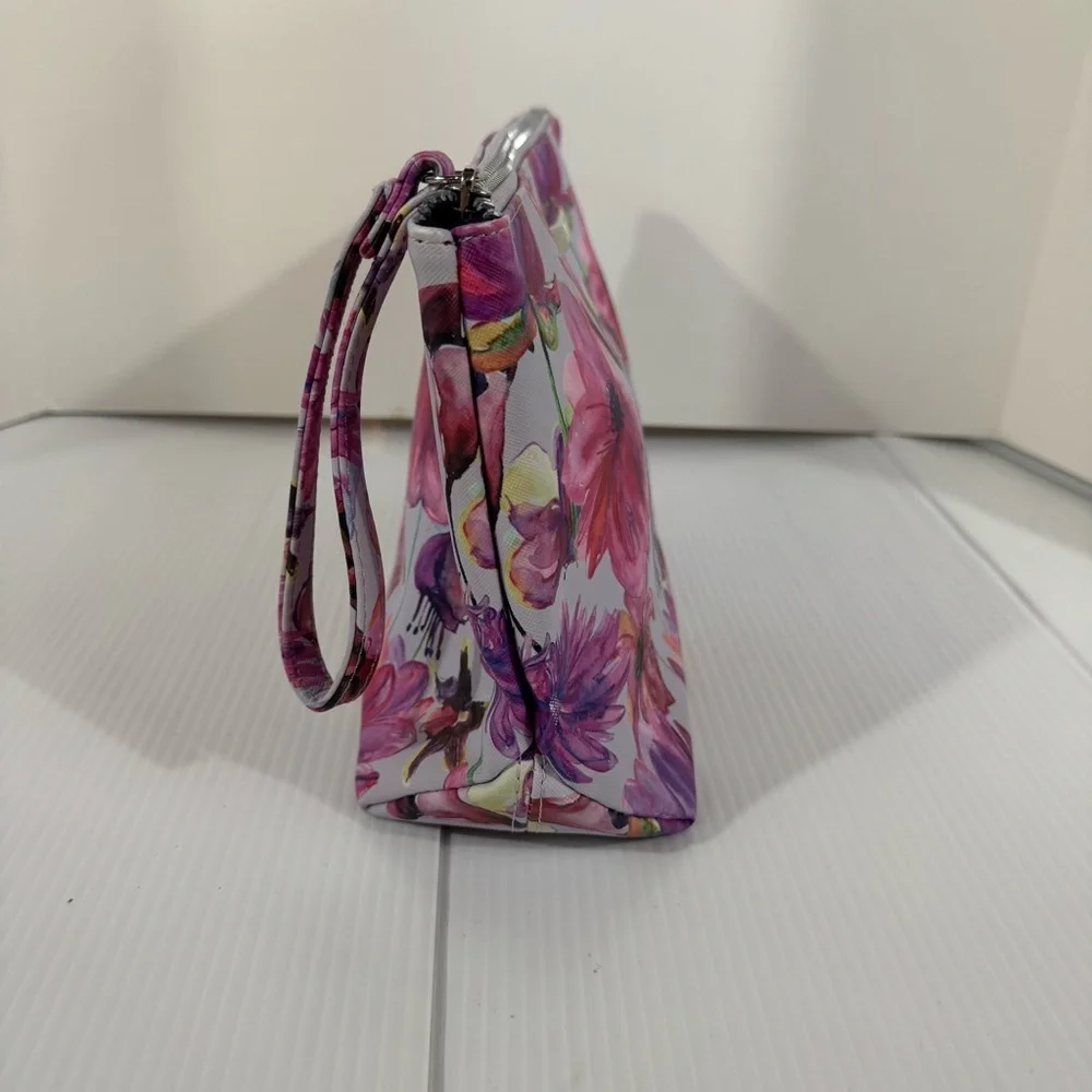 75. Steve Madden Pink and Purple Floral Cosmetic Bag